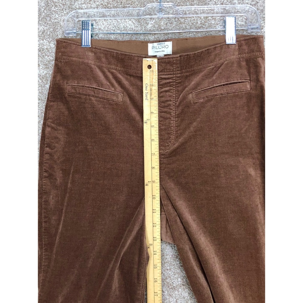 Pilcro High Rise Velvet Retro Flare Pants Women 30 Brown Stretch Bell Bottom 70s - Picture 6 of 8